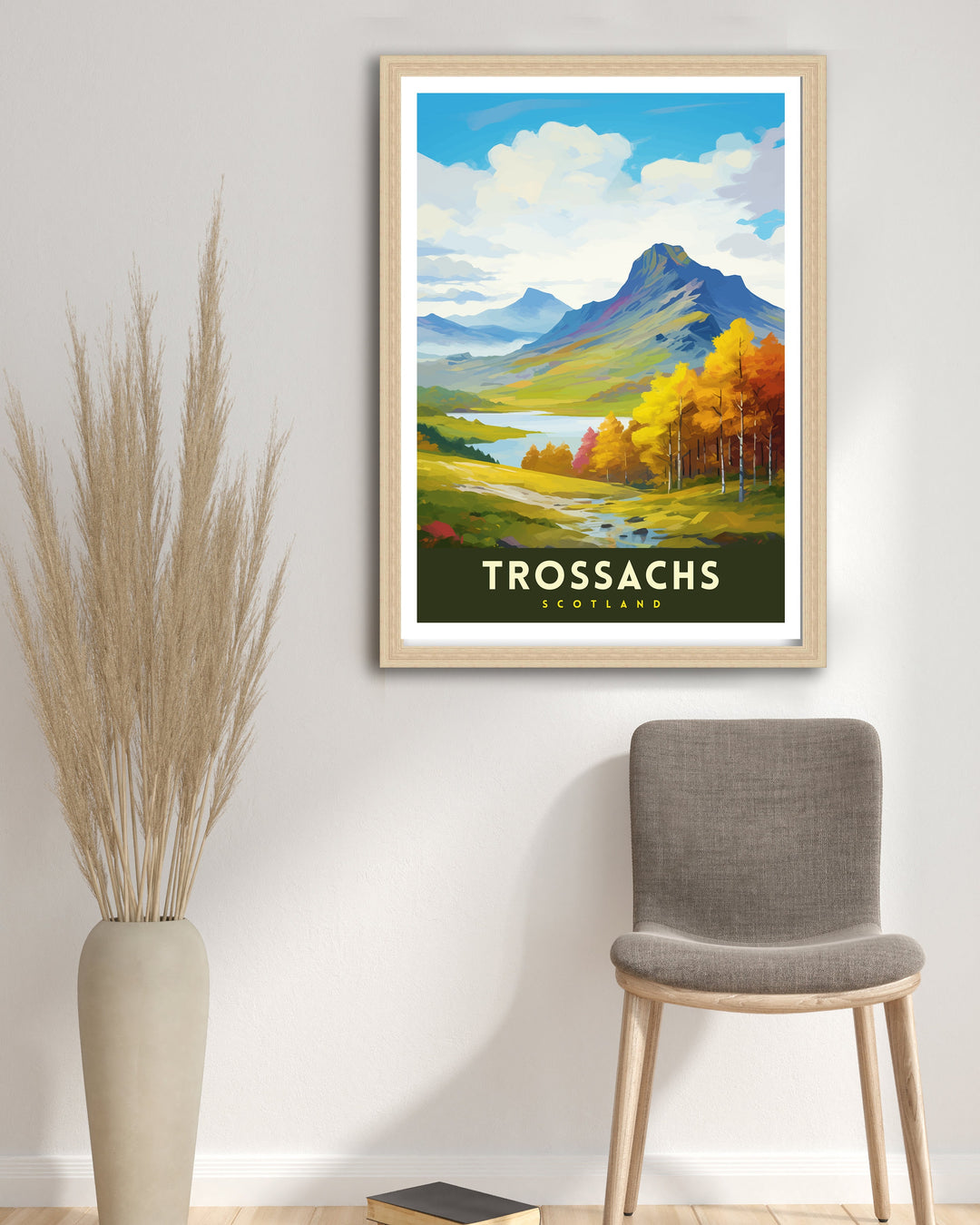 Trossachs Travel Poster Trossachs Wall Art Scotland Travel Poster Trossachs Home Decor Trossachs Landscape Illustration