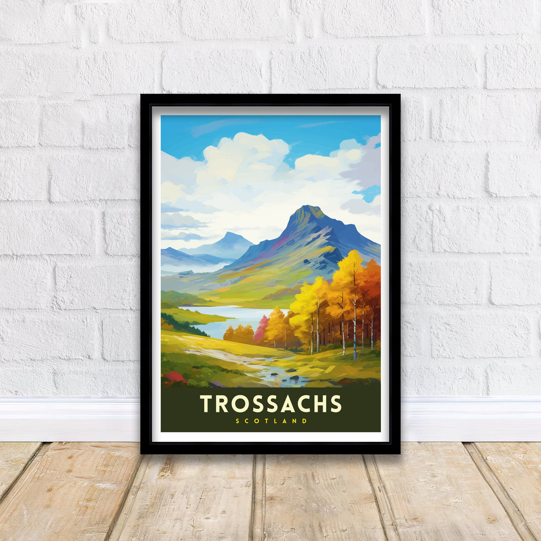Trossachs Travel Poster Trossachs Wall Art Scotland Travel Poster Trossachs Home Decor Trossachs Landscape Illustration