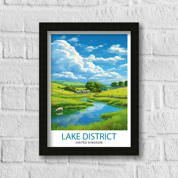 Lake District Cumbria Travel Poster Lake District Wall Art Lake District Home Decor Lake District Illustration Travel Poster, Gift for Lake