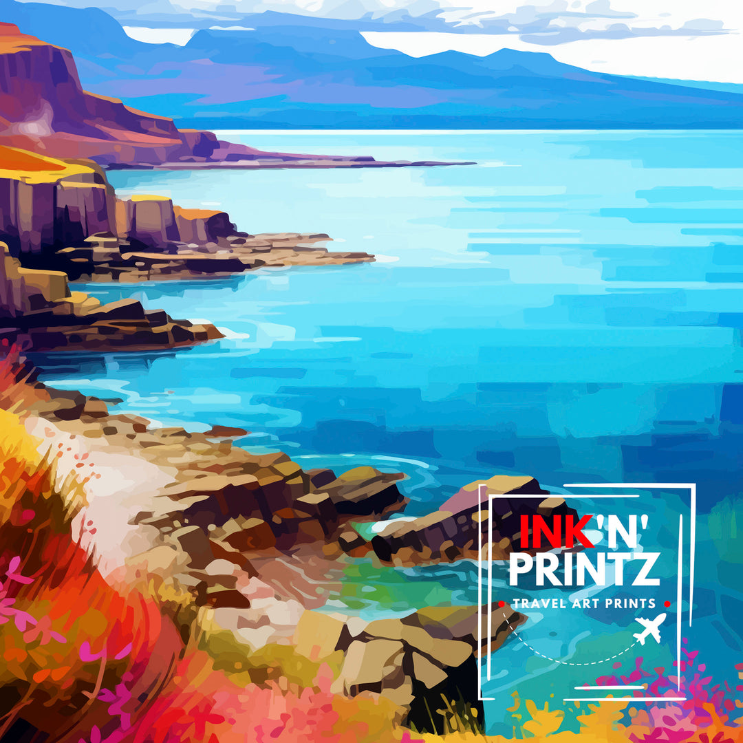 Isle of Arran Scotland Travel Poster Arran Wall Decor Arran Home Living Decor Arran Scotland Illustration Travel Poster Gift for Arran