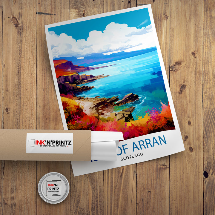 Isle of Arran Scotland Travel Poster Arran Wall Decor Arran Home Living Decor Arran Scotland Illustration Travel Poster Gift for Arran