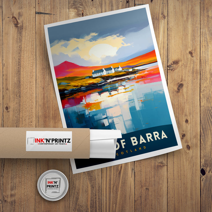 Isle of Barra Travel Poster Barra Wall Decor Barra Home Living Decor Barra Illustration Travel Poster Gift For Barra Barra Home Decor