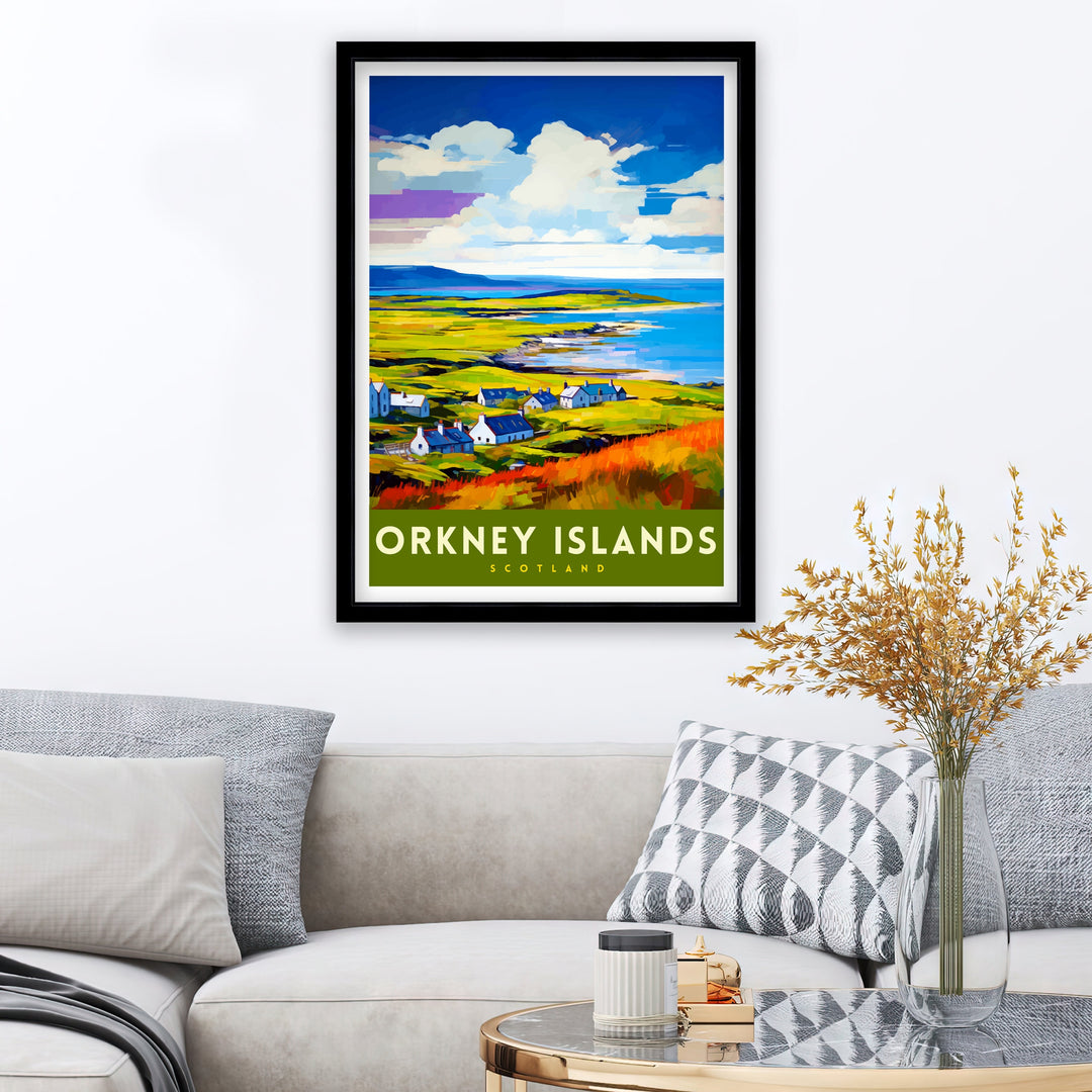 Orkney Islands Travel Poster Orkney Wall Art Scotland Poster Orkney Illustration Travel Gift for Scotland Orkney Home Decor