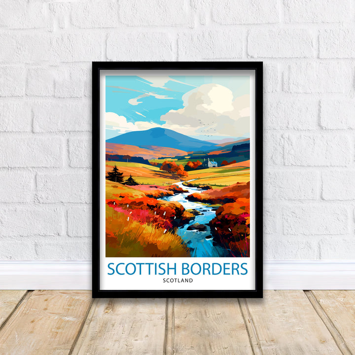 Scottish Borders Travel Poster Scottish Borders Wall Decor Scottish Borders Poster Scotland Travel Posters Scottish Borders Art Poster Scottish