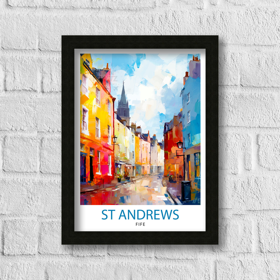 St Andrews Fife Travel Poster St Andrews Wall Decor St Andrews Poster Scotland Travel Posters St Andrews Art Poster St Andrews Illustration