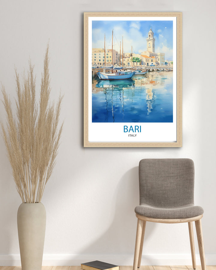 Bari Italy Travel Poster Bari Wall Decor Bari Poster Italy Travel Posters Bari Art Poster Bari Illustration Bari Wall Art