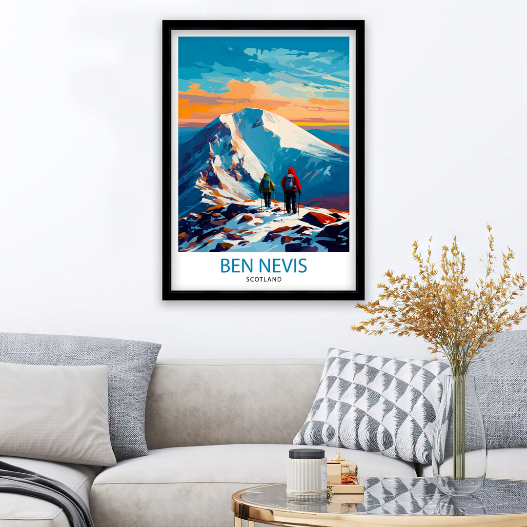 Ben Nevis Poster Scottish Mountain Decor Fort William Scotland Wall Art Ben Nevis Summit Poster Scottish Highlands Landscape Artwork Hiking