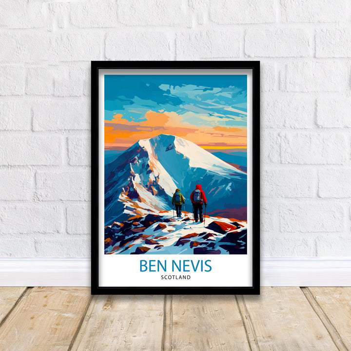 Ben Nevis Poster Scottish Mountain Decor Fort William Scotland Wall Art Ben Nevis Summit Poster Scottish Highlands Landscape Artwork Hiking