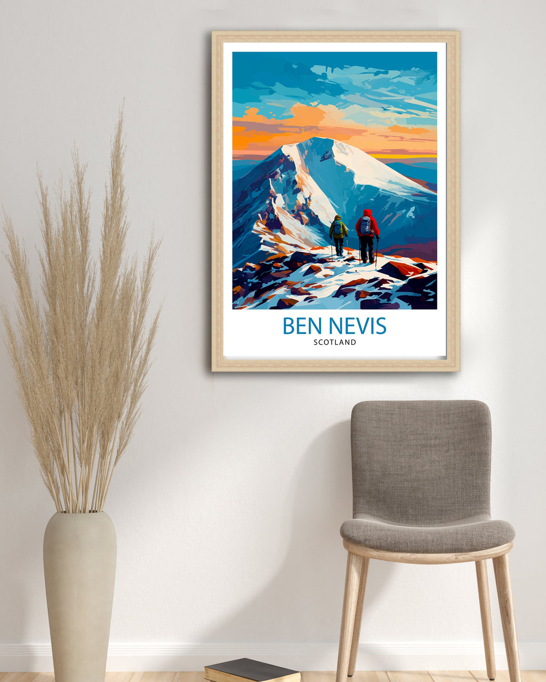 Ben Nevis Poster Scottish Mountain Decor Fort William Scotland Wall Art Ben Nevis Summit Poster Scottish Highlands Landscape Artwork Hiking