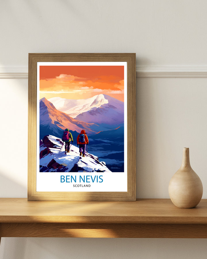 Ben Nevis Poster Scottish Mountain Decor Fort William Scotland Wall Art Ben Nevis Summit Poster Scottish Highlands Landscape Artwork Hiking