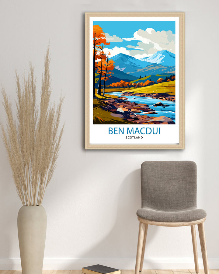 Ben Macdui Poster Cairngorms National Park Poster Scottish Highlands Decor Ben Macdui Summit Artwork Mountain Landscape Hiking Scotland Gift