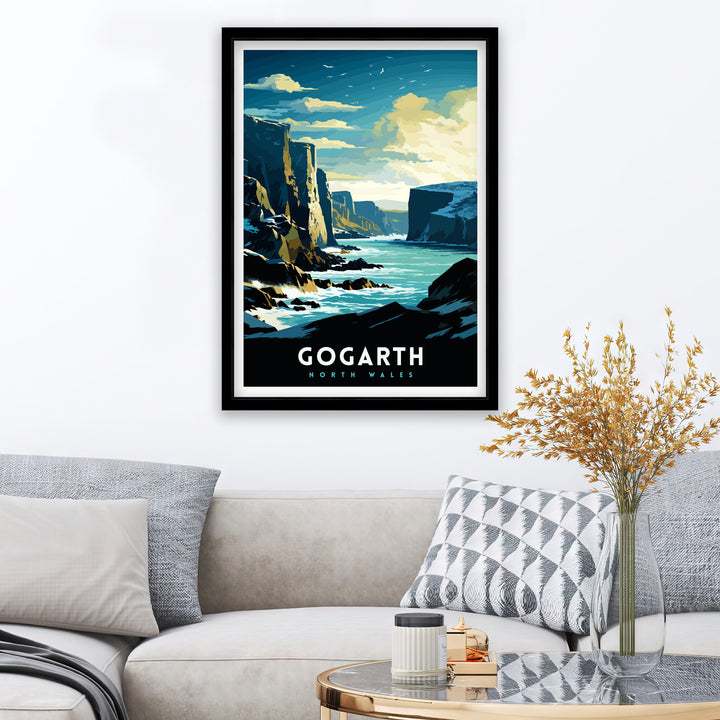 Gogarth North Wales Poster Coastal Cliffs Wall Art Holyhead Sea View Decor Welsh Landscape Poster Climbing Enthusiast Gift