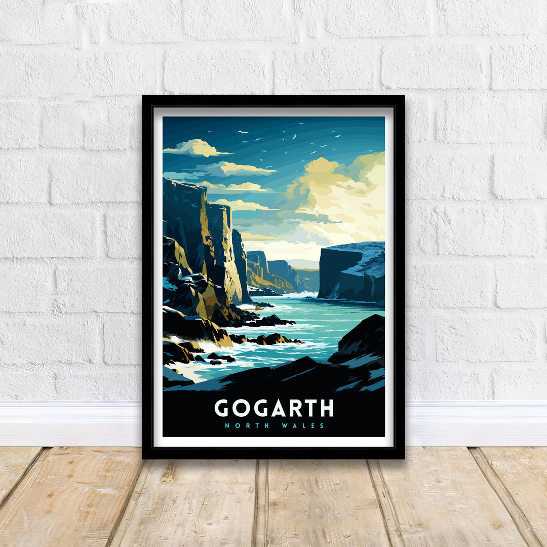 Gogarth North Wales Poster Coastal Cliffs Wall Art Holyhead Sea View Decor Welsh Landscape Poster Climbing Enthusiast Gift