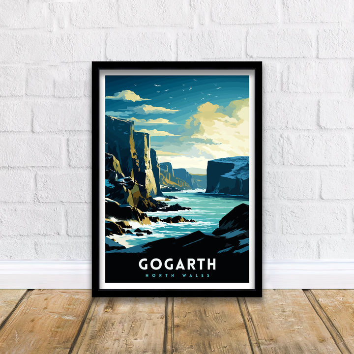 Gogarth North Wales Poster Coastal Cliffs Wall Art Holyhead Sea View Decor Welsh Landscape Poster Climbing Enthusiast Gift