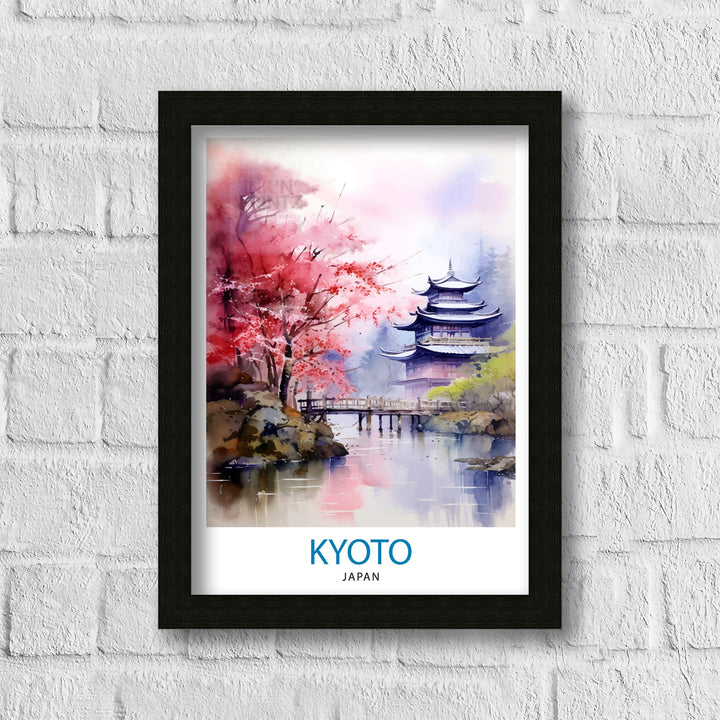 Kyoto Japan Travel Print Kyoto Wall Decor Kyoto Poster Japan Travel Prints Kyoto Art Print Kyoto Illustration Kyoto Wall Art