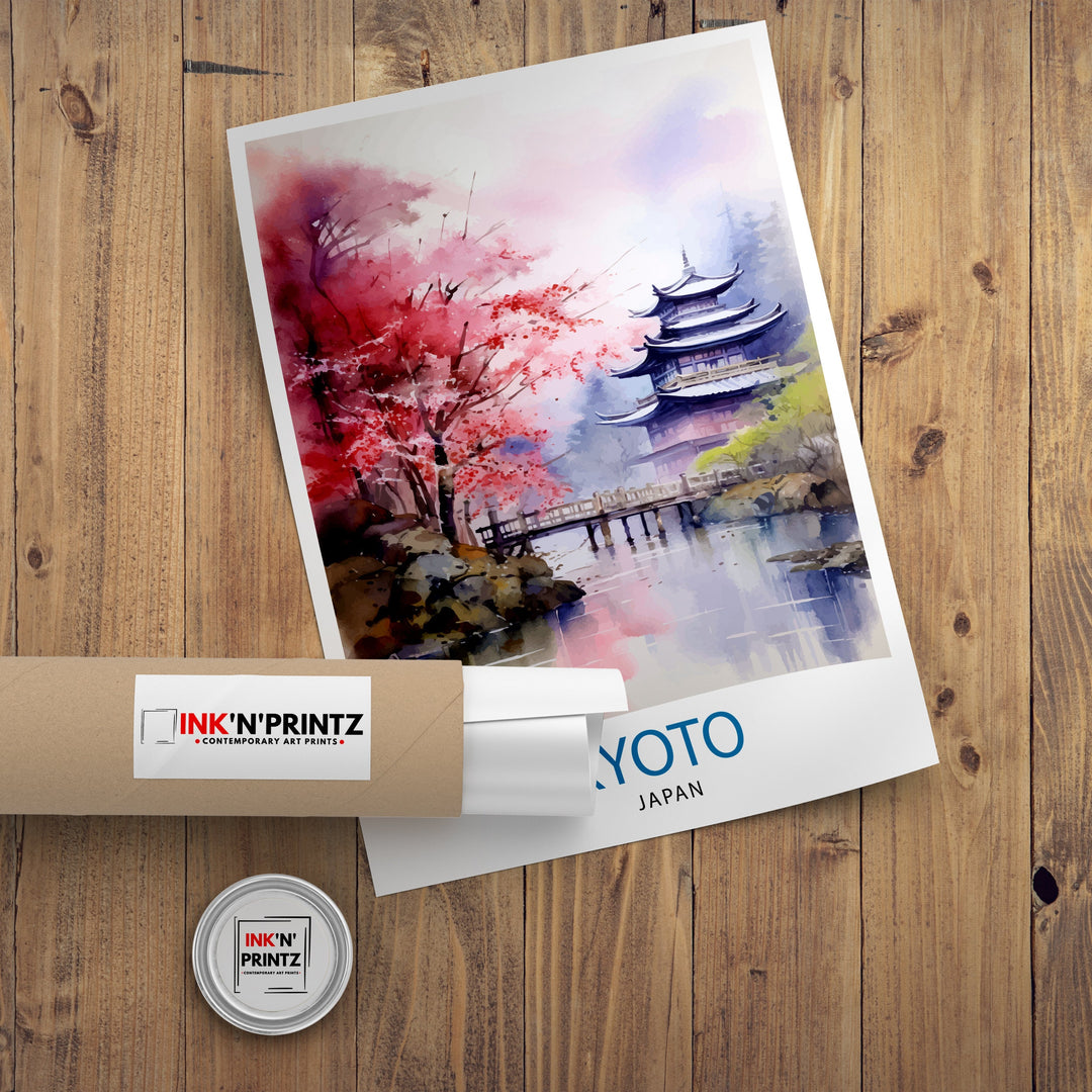 Kyoto Japan Travel Print Kyoto Wall Decor Kyoto Poster Japan Travel Prints Kyoto Art Print Kyoto Illustration Kyoto Wall Art