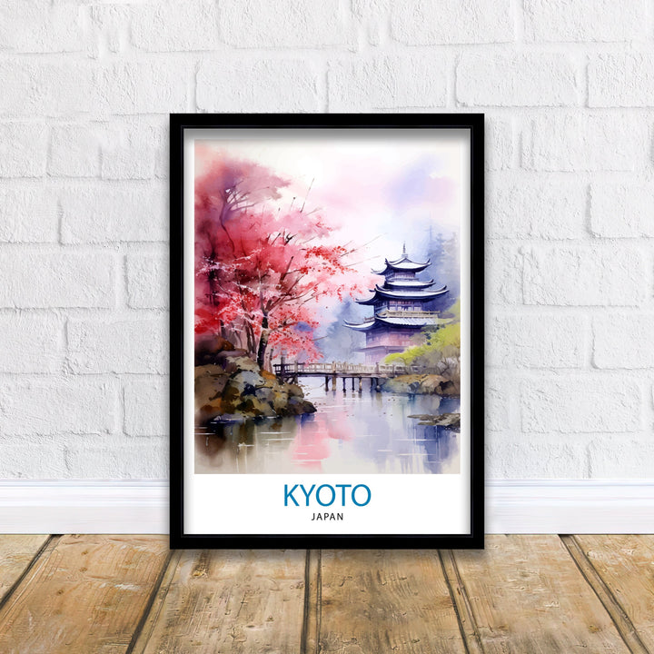 Kyoto Japan Travel Print Kyoto Wall Decor Kyoto Poster Japan Travel Prints Kyoto Art Print Kyoto Illustration Kyoto Wall Art