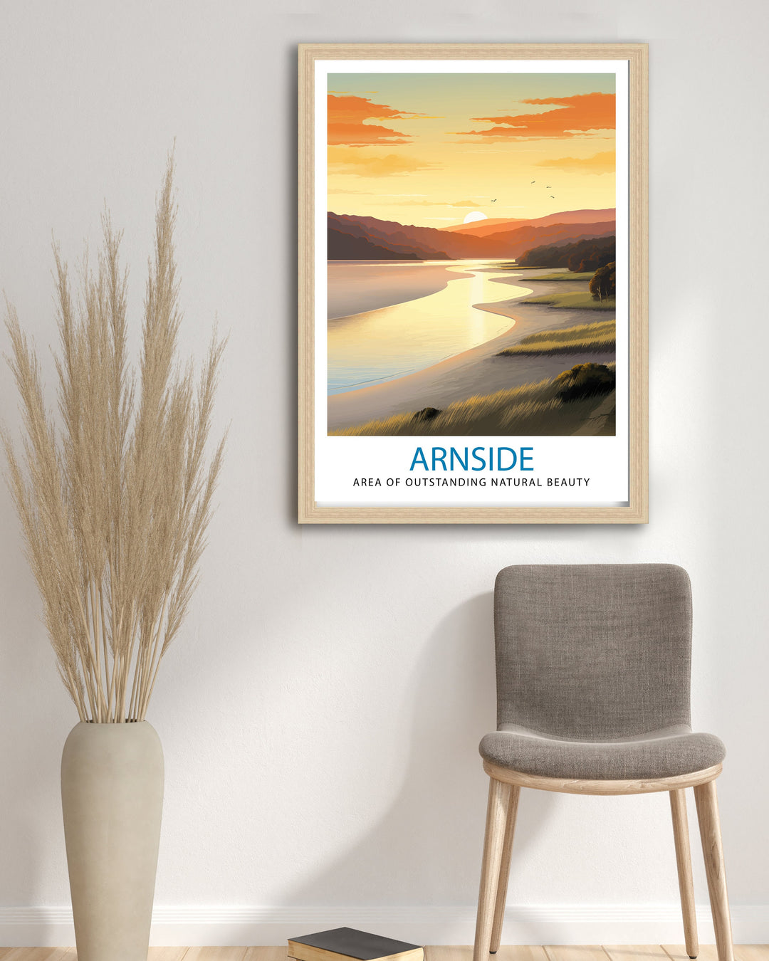 Arnside AONB Print Area of Outstanding Natural Beauty Art Arnside Knott Poster Cumbria Coastline Wall Decor UK Nature Reserve Artwork