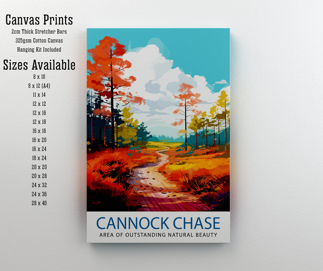 Cannock Chase AONB Print Staffordshire Nature Reserve Art Cannock Chase Poster English Woodland Wall Decor UK Wildlife Area Illustration