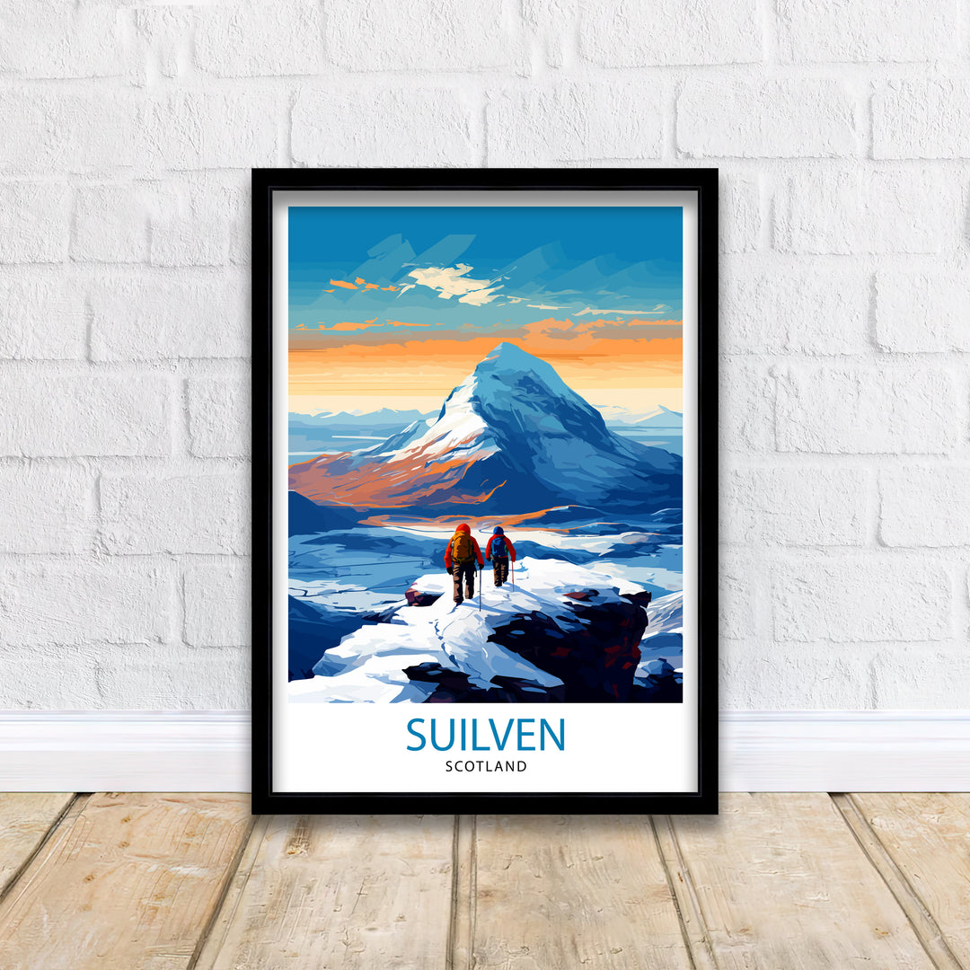 Suilven Mountain Poster Scotland Highland Landscape Scottish Wilds Wall Art Nature Lover Gift Suilven Hiking Poster Scotland Travel Decor