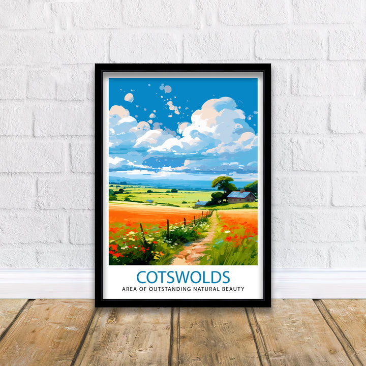 Cotswolds Travel Poster Cotswolds Wall Art Cotswolds Illustration Travel Poster Gift Cotswolds Home Decor