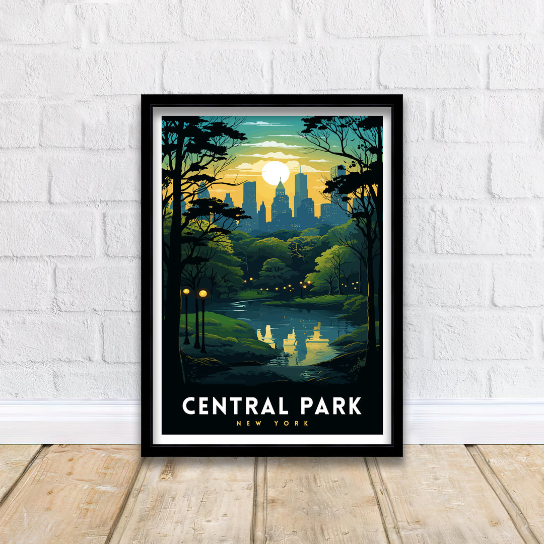 Central Park New York Travel Poster NYC Wall Decor Central Park Poster New York City Travel Posters Central Park Art Poster NYC Illustration