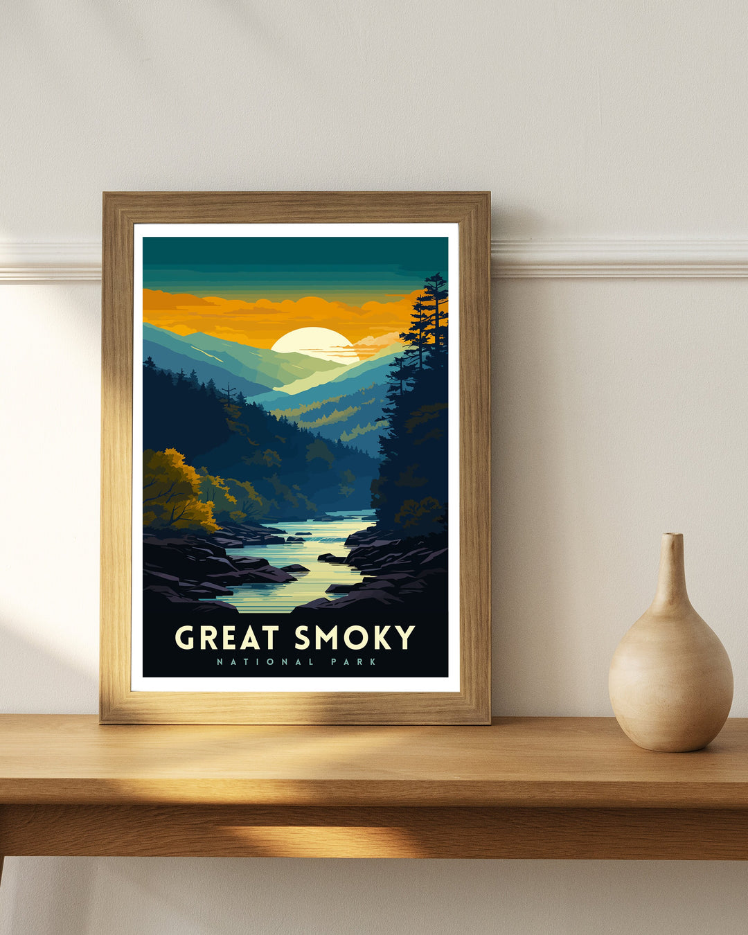 Great Smoky Mountains Travel Poster Smoky Mountains Wall Decor Smoky Mountains Home Living Decor Tennessee Travel Poster, USA National Park