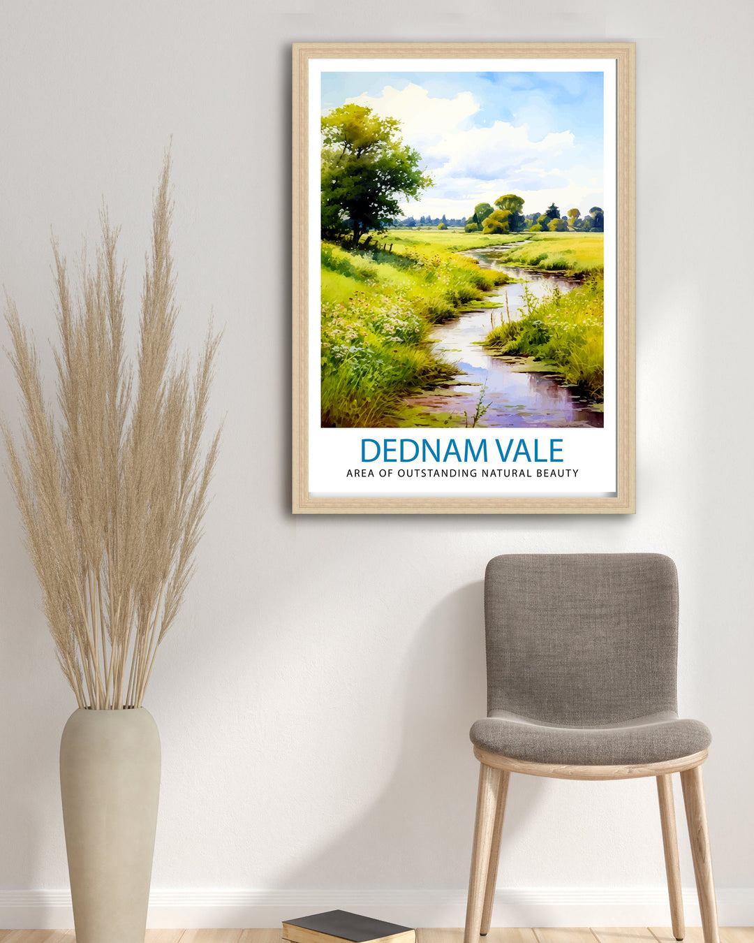 Dedham Vale AONB Print English Countryside Art Constable Country Poster Suffolk Essex Landscape Wall Decor British Nature Illustration Rural