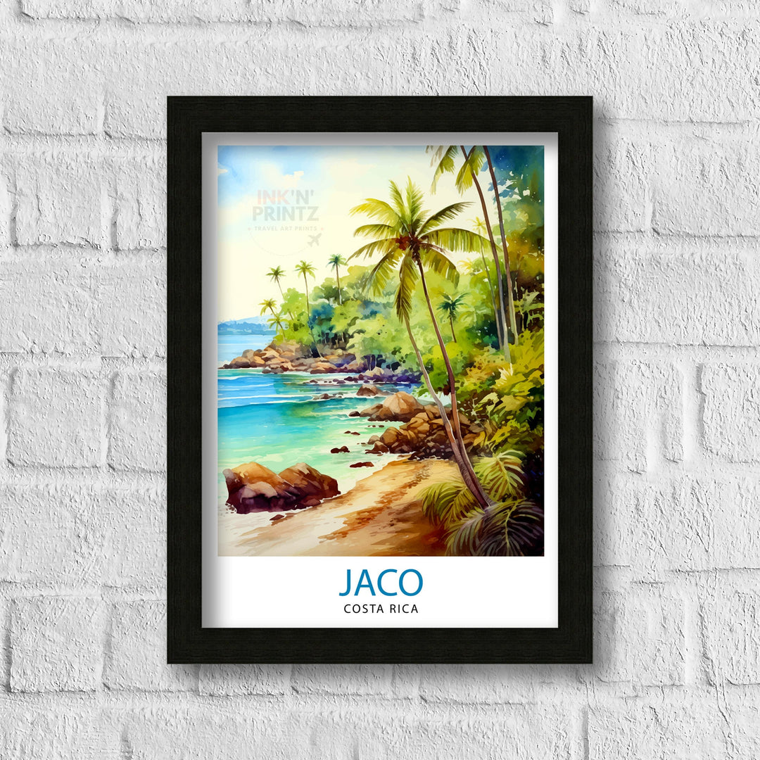 Jaco Costa Rica Poster Surf Paradise Art Tropical Beach Wall Art Jaco Beach Poster Costa Rican Coast Decor Pura Vida Lifestyle Illustration