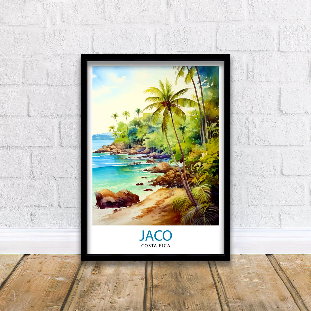 Jaco Costa Rica Poster Surf Paradise Art Tropical Beach Wall Art Jaco Beach Poster Costa Rican Coast Decor Pura Vida Lifestyle Illustration