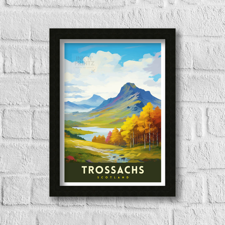 Trossachs Travel Poster Trossachs Wall Art Scotland Travel Poster Trossachs Home Decor Trossachs Landscape Illustration