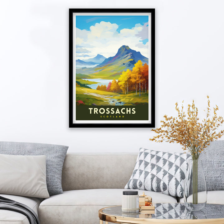 Trossachs Travel Poster Trossachs Wall Art Scotland Travel Poster Trossachs Home Decor Trossachs Landscape Illustration