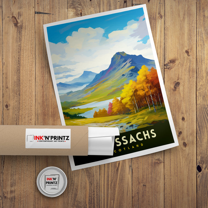 Trossachs Travel Poster Trossachs Wall Art Scotland Travel Poster Trossachs Home Decor Trossachs Landscape Illustration