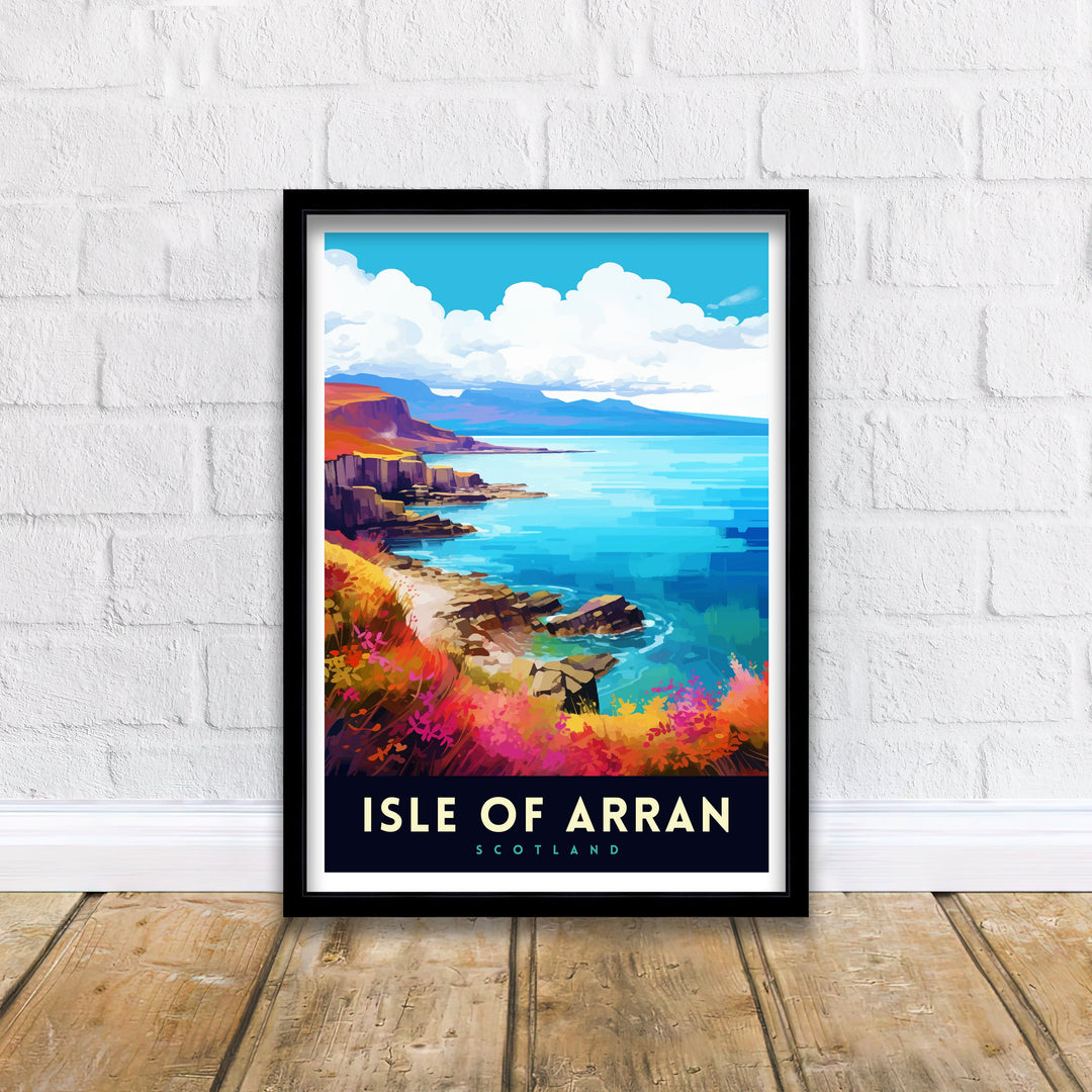 Isle of Arran Scotland Travel Poster Arran Wall Decor Arran Home Living Decor Arran Scotland Illustration Travel Poster Gift for Arran