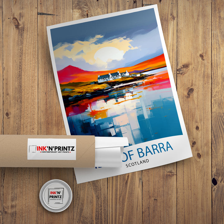 Isle of Barra Travel Poster Barra Wall Decor Barra Home Living Decor Barra Illustration Travel Poster Gift For Barra Barra Home Decor