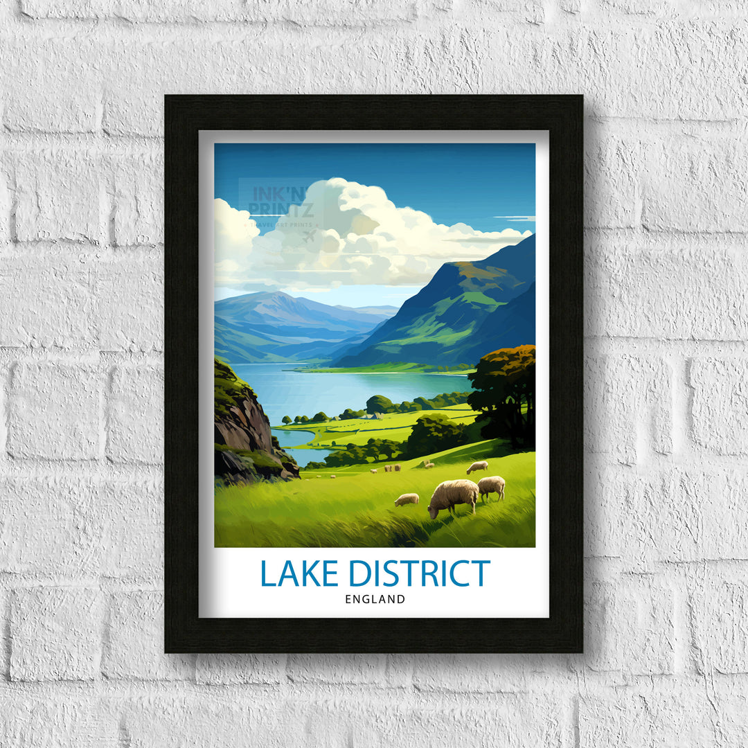 Lake District Cumbria Travel Print Lake District Wall Art Lake District Home Decor Lake District Illustration Travel Poster, Gift for Lake