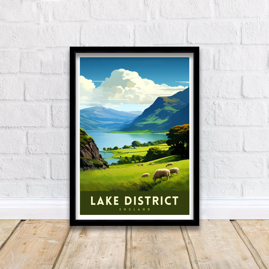 Lake District Cumbria Travel Print Lake District Wall Art Lake District Home Decor Lake District Illustration Travel Poster, Gift for Lake