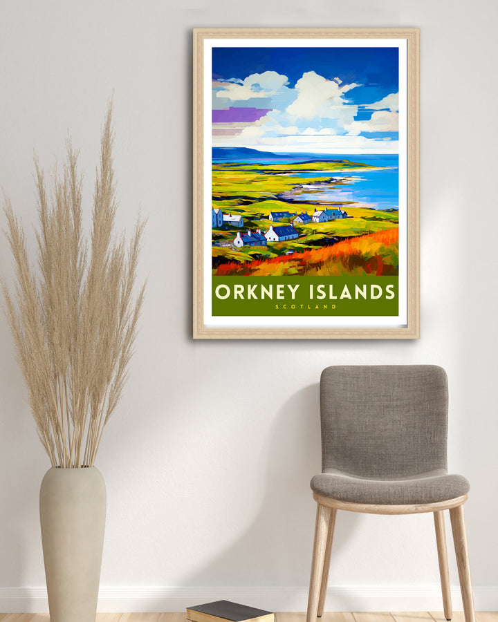 Orkney Islands Travel Poster Orkney Wall Art Scotland Poster Orkney Illustration Travel Gift for Scotland Orkney Home Decor