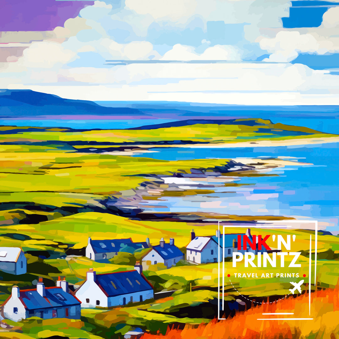 Orkney Islands Travel Poster Orkney Wall Art Scotland Poster Orkney Illustration Travel Gift for Scotland Orkney Home Decor