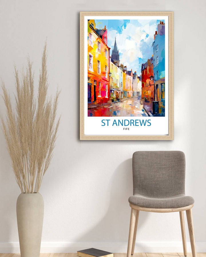 St Andrews Fife Travel Poster St Andrews Wall Decor St Andrews Poster Scotland Travel Posters St Andrews Art Poster St Andrews Illustration