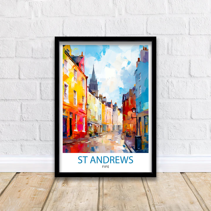 St Andrews Fife Travel Poster St Andrews Wall Decor St Andrews Poster Scotland Travel Posters St Andrews Art Poster St Andrews Illustration