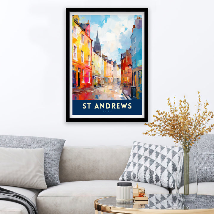 St Andrews Fife Travel Poster St Andrews Wall Decor St Andrews Poster Scotland Travel Posters St Andrews Art Poster St Andrews Illustration