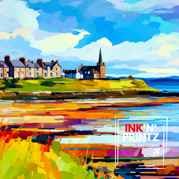 St Andrews Fife Travel Poster St Andrews Wall Decor St Andrews Poster Scotland Travel Posters St Andrews Art Poster St Andrews Illustration