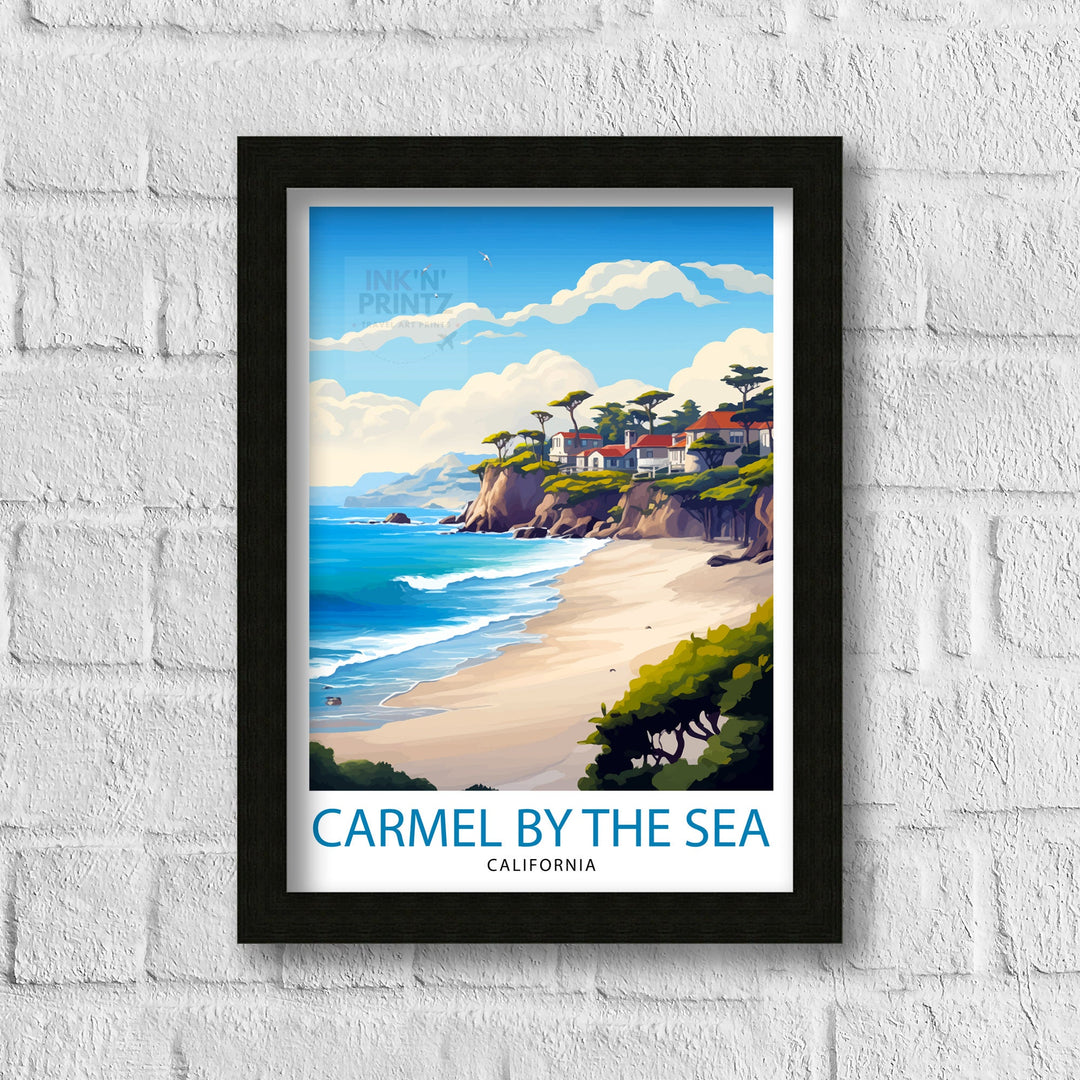 Carmel-by-the-Sea California Travel Print Carmel Wall Art Home Living Decor Travel Poster Gift for Carmel California Coastal Decor