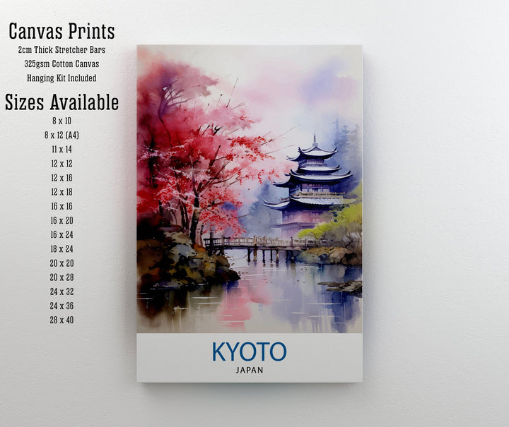 Kyoto Japan Travel Print Kyoto Wall Decor Kyoto Poster Japan Travel Prints Kyoto Art Print Kyoto Illustration Kyoto Wall Art