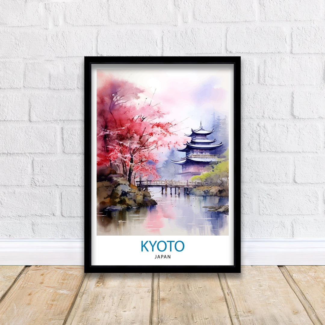 Kyoto Japan Travel Print Kyoto Wall Decor Kyoto Poster Japan Travel Prints Kyoto Art Print Kyoto Illustration Kyoto Wall Art