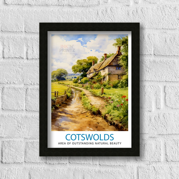 Cotswolds Travel Poster Cotswolds Wall Art Cotswolds Illustration Travel Poster Gift Cotswolds Home Decor