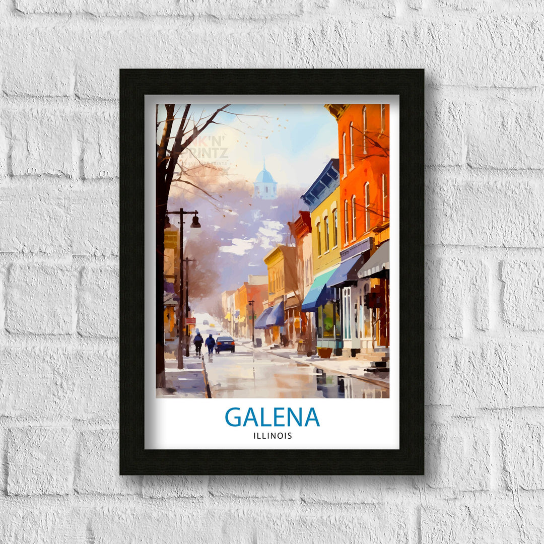 Galena Illinois Print Historic Town Art Galena Main Street Poster Illinois Landscape Decor Midwest Charm Wall Art