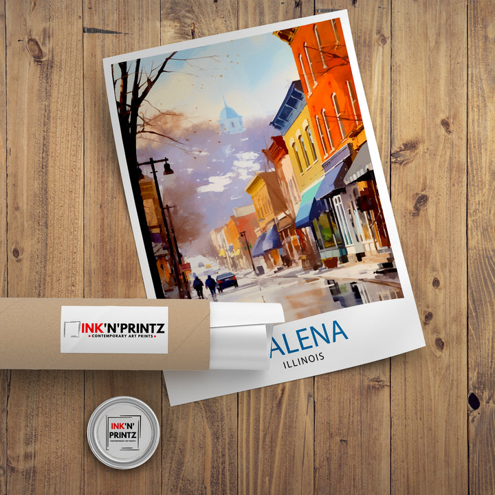 Galena Illinois Print Historic Town Art Galena Main Street Poster Illinois Landscape Decor Midwest Charm Wall Art