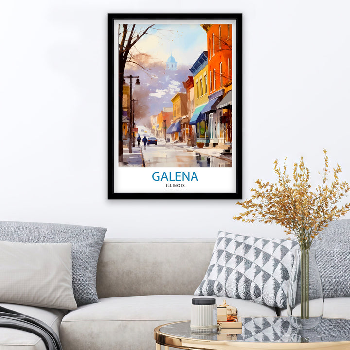 Galena Illinois Print Historic Town Art Galena Main Street Poster Illinois Landscape Decor Midwest Charm Wall Art